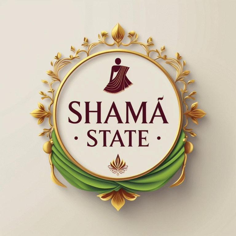 artistic logo with draped saree shama state