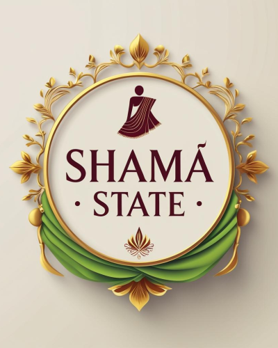 artistic logo with draped saree shama state